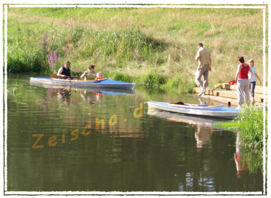 Bootsanlegestelle an der Brücke Zeischa